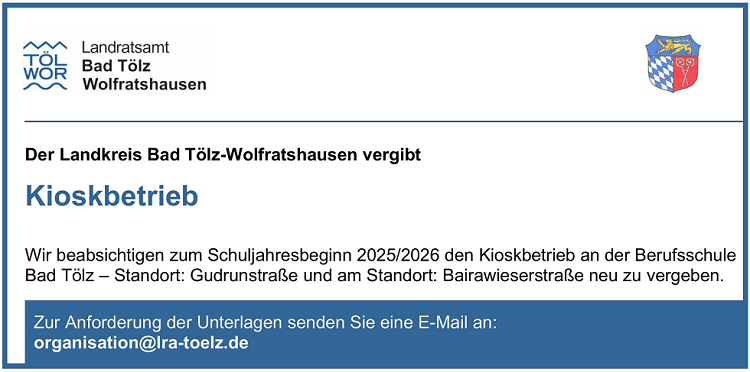 Landkreis vergibt Kioskbetrieb an der Berufsschule Bad Tölz